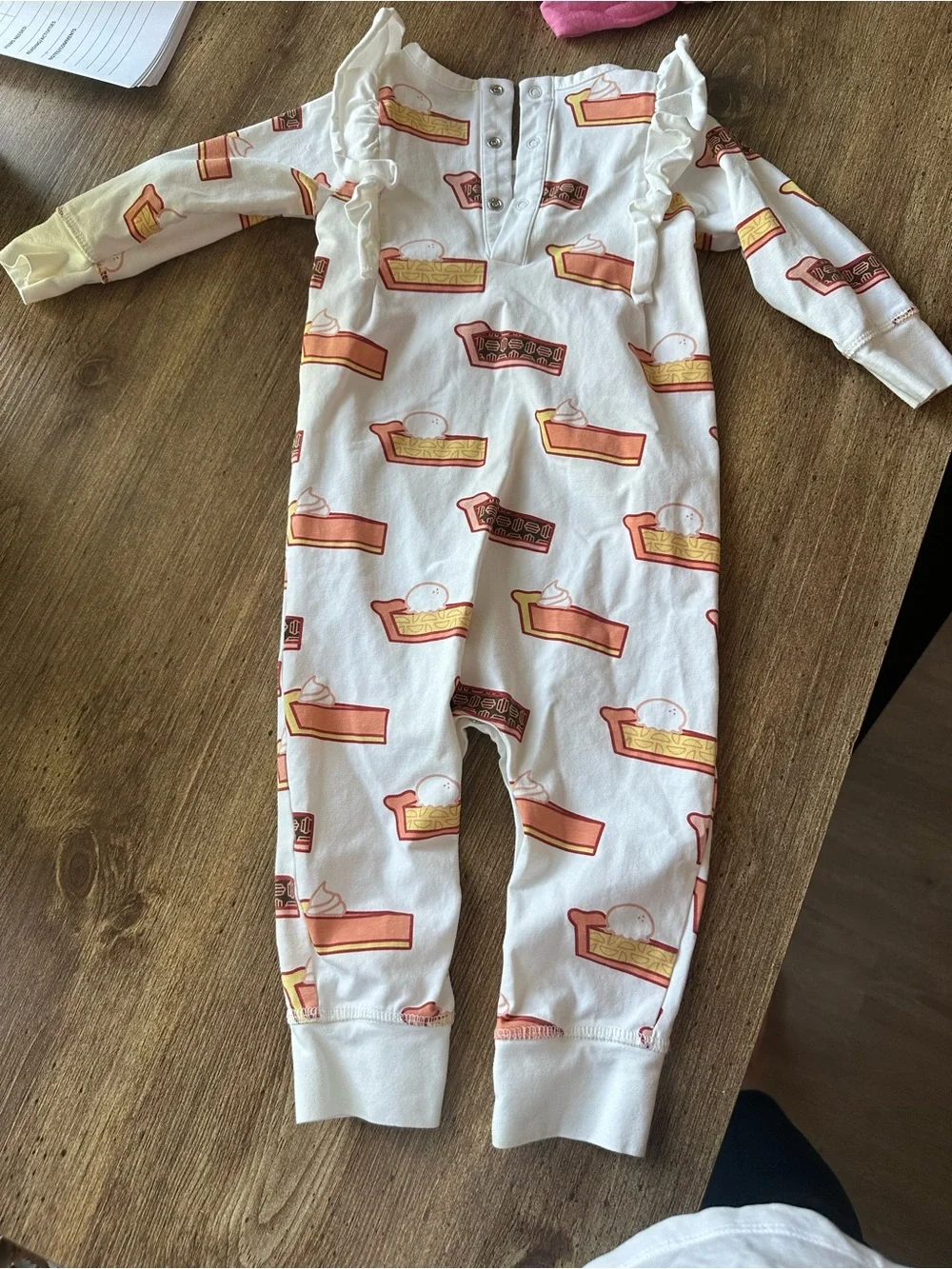 Monica + Andy Double Ruffle Romper Pumpkin Pie print